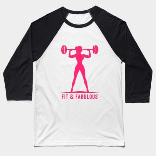 Fit & Fabulous Barbell Silhouette Baseball T-Shirt